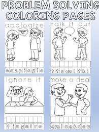 Hot glue colored craft sticks according to zone colors (red, yellow, green and blue) to create a square frame and then have child write the zone title on one side and use a file folder or slide a paper into a page protector to create a zones of regulation chart using movement activities in the classroom. Problem Solving Coloring Activity Pages By Vari Lingual Tpt