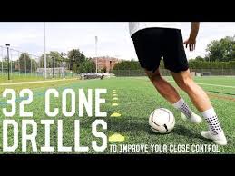 How to improve soccer dribbling!? 32 Close Control Dribbling Cone Drills Improve Your Close Control Dribbling Youtube Soccer Training Drills Soccer Dribbling Drills Soccer Drills