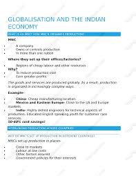Globalisation And The Indian Economy Social Science Class 10 Notes Respaper Com With Images Social Science Economy Science