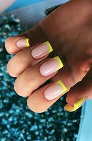 Colored nail tips, it's a chance to ignore about france nail cutting and colored nail tips! French Tip Nails With Color French Manicure Designs With Color Itakeyou