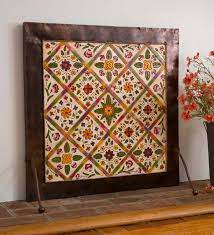 With an iron finish, the castille screen has a traditional feel that is perfect for a casual yet stylish home. Decorative Folk Art Metal Fireplace Screen Plowhearth