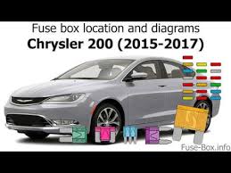Fuse Box Location And Diagrams Chrysler 200 2015 2017 Youtube