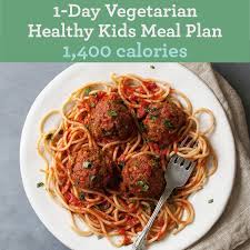 The most efficient way is to add 3 meals of about 400 calories each and 2 snacks of about 100 to 120 calories each to make up a 1400 calorie meal plan. 1 Day Vegetarian Healthy Kids Meal Plan 1 400 Calories Eatingwell