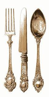 Antique Silverware Knife Fork Spoon Cutlery Printable Vintage Digital Ornamenti Vintage Stampe Cucina Etichette Vintage