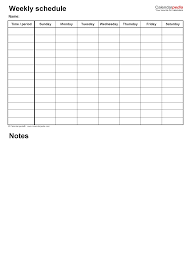 free weekly schedules for word 18 templates