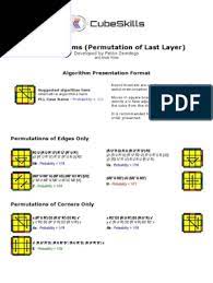 As you work on your f2l solutions and efficiency, you can also begin to learn more algorithms for the last layer. Pll Algorithms 1 Discrete Mathematics Combinatorics