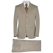 Eidos Napoli By Isaia Beige Herringbone Two Pc Suit 40 Regular Pants 34w