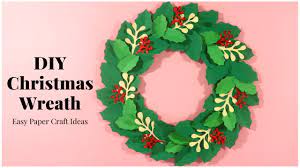 How To Make Christmas Wreath Diy Paper Wreath Christmas Holly Christmas Paper Decorations Paper Wreath Diy Christmas Wreaths Diy Paper Wreath Christmas