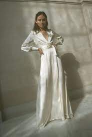 Kamperett Adelaide Wrap Dress On Garmentory Maxi Wrap Dress Wedding Dresses Simple Wedding Dress Long Sleeve