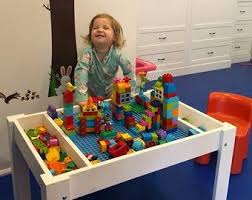 Design Patent Pending Building Bricks Table Activity Table Etsy In 2020 Activity Table Block Table Lego Table With Storage
