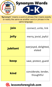 But they have a peculiar sense of responsibility that leads them to adopt a. Synonym Words Starting With J K Lessons For English