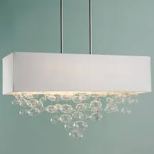 Rectangle Shade And Glass Bubbles Island Chandelier Island Chandelier Rectangular Chandelier Chandelier Shades