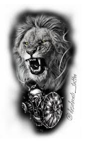 tattoo leao com guerreiro em 2020 tattoo leao tatuagens de leao tatuagem guerreiro