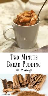 Two Minute Bread Pudding In A Mug With Browned Butter Vanilla Sauce Recipe Mug Recipes Pudding In A Mug Recipes
