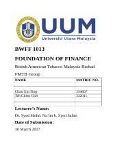 Stone master corporation berhad ssp raw metals tradings sdn bhd. Finance Group Project Bwff 1013 Fundamentals Of Finance First Semester 2018 2019 Session A182 Topic Assessing Firm U2019s Financial Performance Course Hero