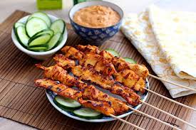 Thai Chicken Sate With Peanut Sauce Poultry Recipes Easy Asian Recipes Food