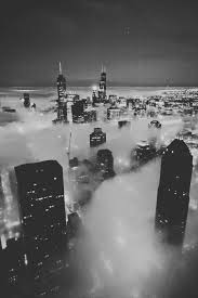 Black And White Sky Foggy City Photography Black And White Sky City Lights Clouds Fog Buildings White Aesthetic Photography Black And White Aesthetic Black And White Picture Wall