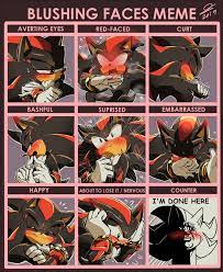 Shadow Blushing Face Meme by SonicAimblu19 on DeviantArt | Sonic and shadow,  Shadow the hedgehog, Sonic funny