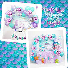 Our beautiful and colourful mermaid party supplies include tableware, decorations and accessories. Tattoo Etc Mermaid Party Decorations Paper Plates And Cups Mermaid Party Supplies With Mermaid Balloons Great For Kids Birthday Parties And Creating The Best Mermaid Themed Party 101 Pieces Toys