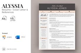 Sales Assistant Resume And Cover Letter Template Modern Resume Cv For Ms Word And Apple Pages In Resume Templates On Yellow Images Creative Store