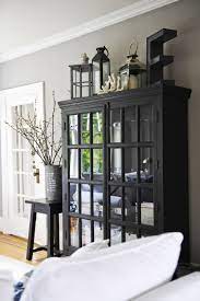 Plenty of storage space with top section feature glass door opens one adjustable shelf to show your china, storage size 14w x 11d x 23h. A Few Good Things Home Decor Home Living Room Black Living Room