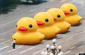 The tank man photo shows a lone protester in a white shirt blocking the path of a column of tanks in tiananmen square in beijing in 1989. How A Rubber Duck Meme Sidestepped Censorship On Tiananmen Square Anniversary Kqed