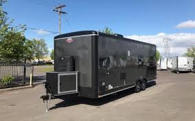 Car camping kitchen box, title: 2021 Cargomate 8 X 24 Tandem Axle W Living Quarters