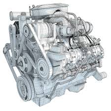 3d Model Of Car Engine 3d Model Overwatch Cosplay Wireframe