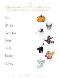 This is the ultimate list of 80+ cvc words with pictures, organized into word families by middle letter short vowel sound! Halloween Word Matching Printable Worksheets Halloween Worksheets Halloween Words Halloween Worksheets Free