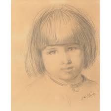 EDGAR ALBERT SLADE (1872-1963) 'Romilly John' circa 1910, head and  shoulders portrait study, signe