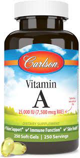 Search for vitamin a supplements. Amazon Com Carlson Vitamin A 25000 Iu 7500 Mcg Rae Immune Support Vision Health Antioxidant Vitamin A Supplements 250 Softgels Health Personal Care