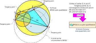 Geometry Problem 55 Tangent Circles Intersecting Circles Tangent Chord Angle Bisector Cyclic Quadrilatera Geometry Problems Homeschool Math Quadrilaterals