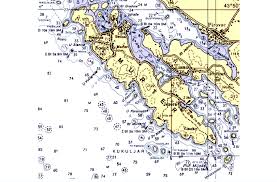 part of the nautical chart 100 21 with the island of murter