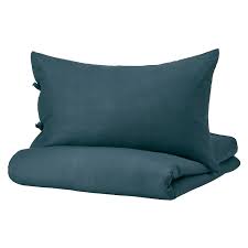 Puderviva Duvet Cover And Pillowcase S Dark Blue Full Queen Double Queen Ikea In 2021 Duvet Covers Duvet Pillow Cases