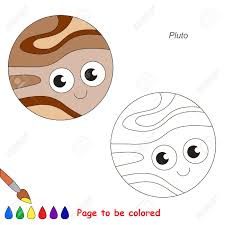 Select from 35970 printable crafts of cartoons, nature, animals, bible and many more. Funny Pluto Planet To Be Colored The Coloring Book For Preschool Royalty Free Cliparts Vectors And Stock Illustration Image 75151904