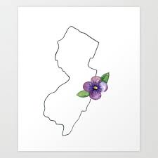 New Jersey Watercolor Violet State Flower Map Purple Art Print By Ashymd X Small In 2020 Purple Art Print Flower Map Purple Art