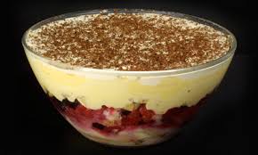 Made an english trifle w/ custard, sponge cake, strawberries, bananas (soaked in orange juice), and blueberries? No Such Thing As A Mere Trifle Life And Style Theguardian Com