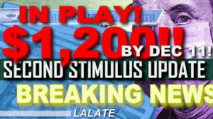 Finally Second Stimulus Check 1 200 By Dec 11 Is In Play Second Stimulus Package Great News Youtube