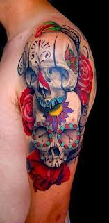 40 Sugar Skull Tattoo Bedeutung Und Designs Los Muertos Tattoo Armeltatowierungen Tatowiertinte