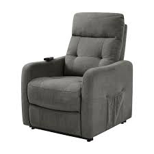 Cerda 21 Power Lift Assist Recliner Recliner Blue Velvet Fabric Lift Chairs