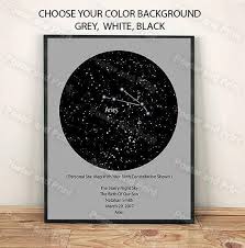 Custom Star Map A Personal Heavenly Star Constellation With