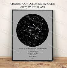 custom star map a personal heavenly star constellation with