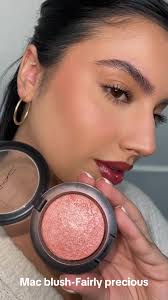 My favorite peachy blush topper!🤍 Mac Extra Dimension blush in fairly  precious #maccosmetics #mac #makeup #blush #peachyblush