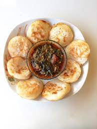 Masa With Vegetable Soup Nigerian Trad Meal I E Rice Cake Soffys Kitchen