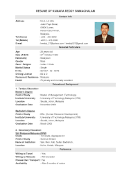Your resume is your unique calling card that serves to potential employers, at first glance, that you are worthy for the position.therefore, it is important to ensure your resume stands out. Free Resume Templates Malaysia Freeresumetemplates Malaysia Resume Templates Sample Resume Format Simple Resume Format Resume Pdf
