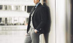 Grey suit jacket with black pants. Broken Suit How To Mix Separates And Color Combinations Mismatched Suits Jacket Blazer Pants And Shirt Pairing Ideas