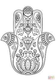 Art symbols hand mandala free hamsa coloring page. Pin On Africa