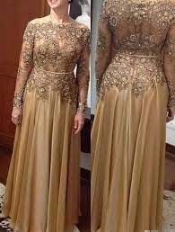 Long Sleeves Sweep Train Mother Of The Bride Dresses With Appliques Godmother Dress Mother Of The Bride Dresses Bridal Dress Design