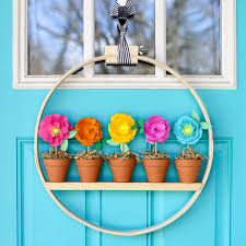 Each one is hand crafted, painted/distressed providing you with a unique item. Mini Flower Pot Spring Wreath Idea Sugar Bee Crafts