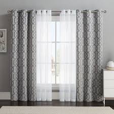 Vcny 4 Pack Barcelona Double Layer Curtain Set Gray Curtains Living Room Living Room Windows Curtain Decor